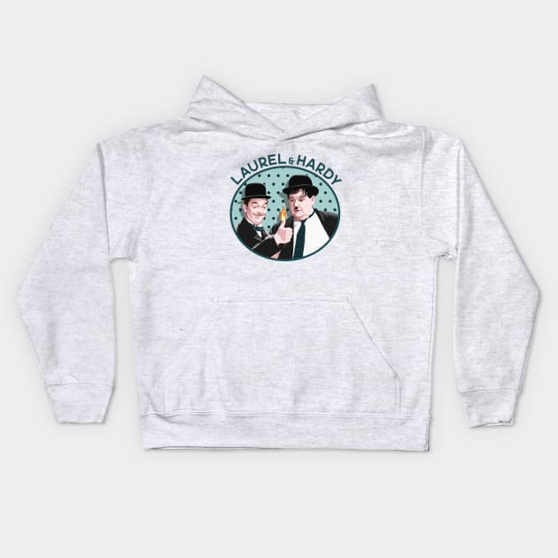 Laurel & Hardy - Give Me a Light (V2) Kids Hoodie by PlaidDesign